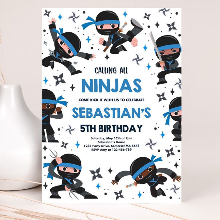 editable ninja birthday invitation karate birthday invitation warrior birthday party martial arts ninja party 2