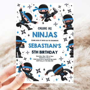 editable ninja birthday invitation karate birthday invitation warrior birthday party martial arts ninja party 3