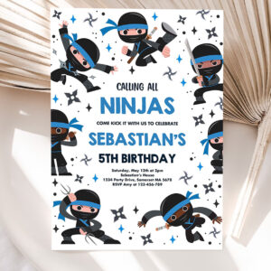 editable ninja birthday invitation karate birthday invitation warrior birthday party martial arts ninja party 5