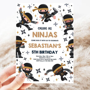 editable ninja birthday party invitation karate birthday invitation warrior birthday party martial arts ninja party 3