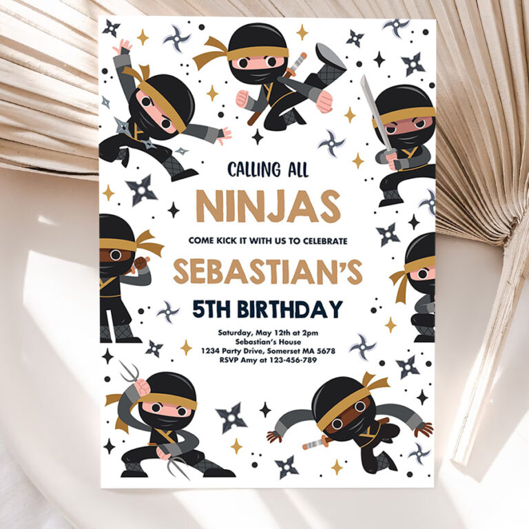 editable ninja birthday party invitation karate birthday invitation warrior birthday party martial arts ninja party 5