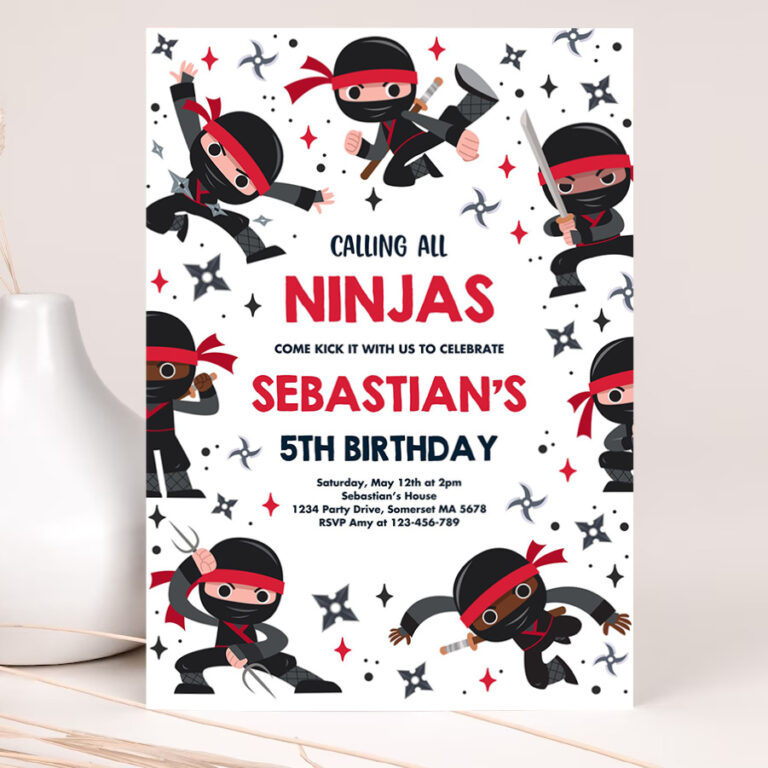 editable ninja birthday party invitation karate birthday invitation warrior birthday party martial ninja party 2