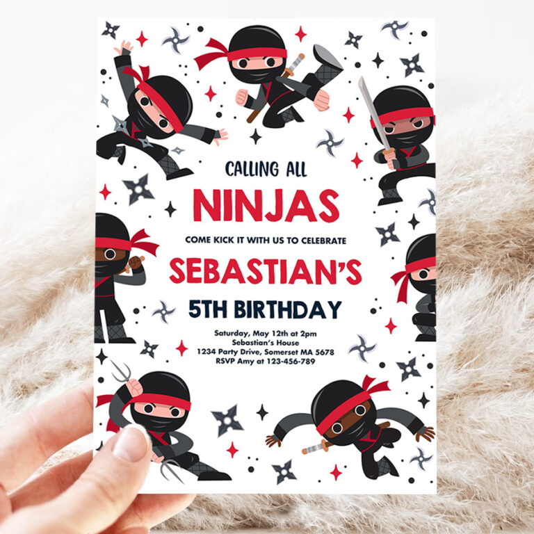 editable ninja birthday party invitation karate birthday invitation warrior birthday party martial ninja party 3