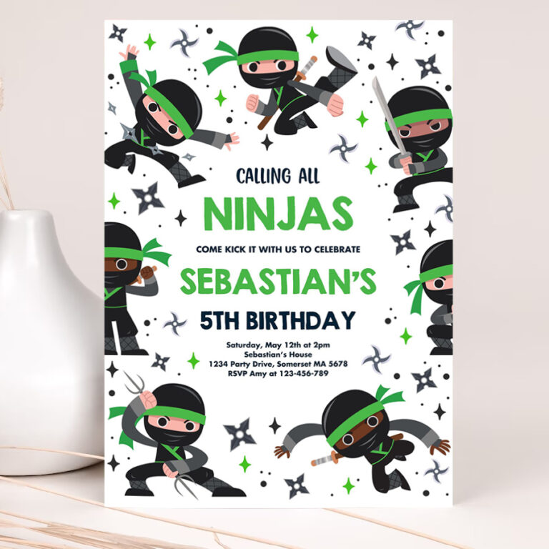 editable ninja birthday party invitation karate birthday party warrior birthday party martial arts ninja party 2