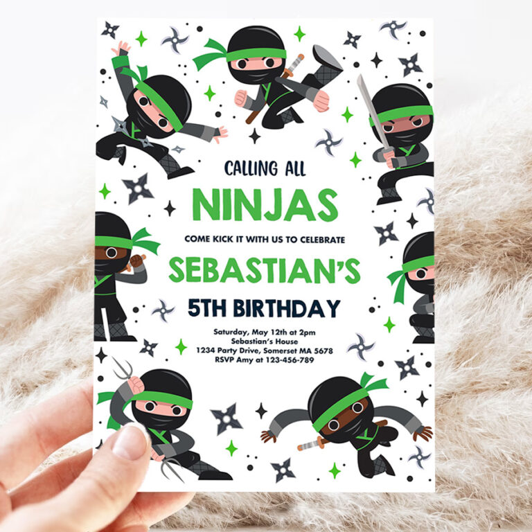 editable ninja birthday party invitation karate birthday party warrior birthday party martial arts ninja party 3