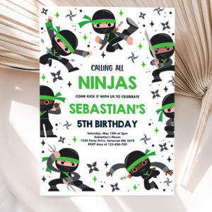 editable ninja birthday party invitation karate birthday party warrior birthday party martial arts ninja party 5