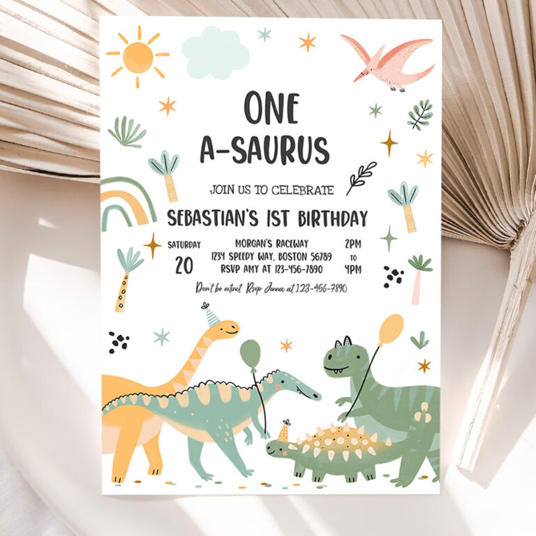 editable one a saurus dinosaur birthday party dinosaur t rex birthday party jurassic dino 1st birthday party 5