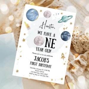 editable outer space first birthday invitation galaxy houston first trip around the sun one party 1