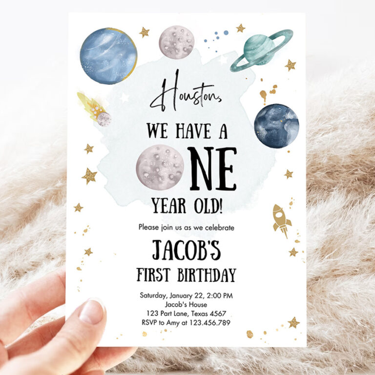 editable outer space first birthday invitation galaxy houston first trip around the sun one party 3