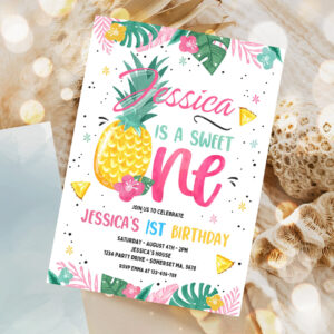 editable pineapple 1st birthday invitation hawaiian luau 1st birthday pineapple sweet one 1st birthday luau pool party 1