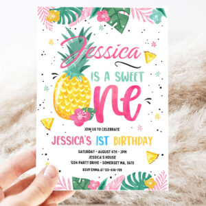 editable pineapple 1st birthday invitation hawaiian luau 1st birthday pineapple sweet one 1st birthday luau pool party 3
