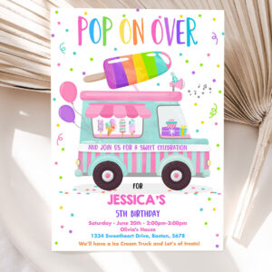 editable popsicle birthday invitation pop on over popsicle party popsicle truck party invitation ice cream truck party invite 5