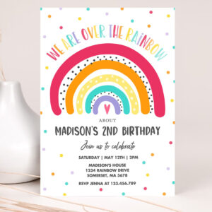 editable rainbow birthday invitation bright rainbow party invitation colorful rainbow birthday modern rainbow party invite 2