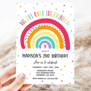 editable rainbow birthday invitation bright rainbow party invitation colorful rainbow birthday modern rainbow party invite 3