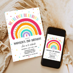 editable rainbow birthday invitation bright rainbow party invitation colorful rainbow birthday modern rainbow party invite 6