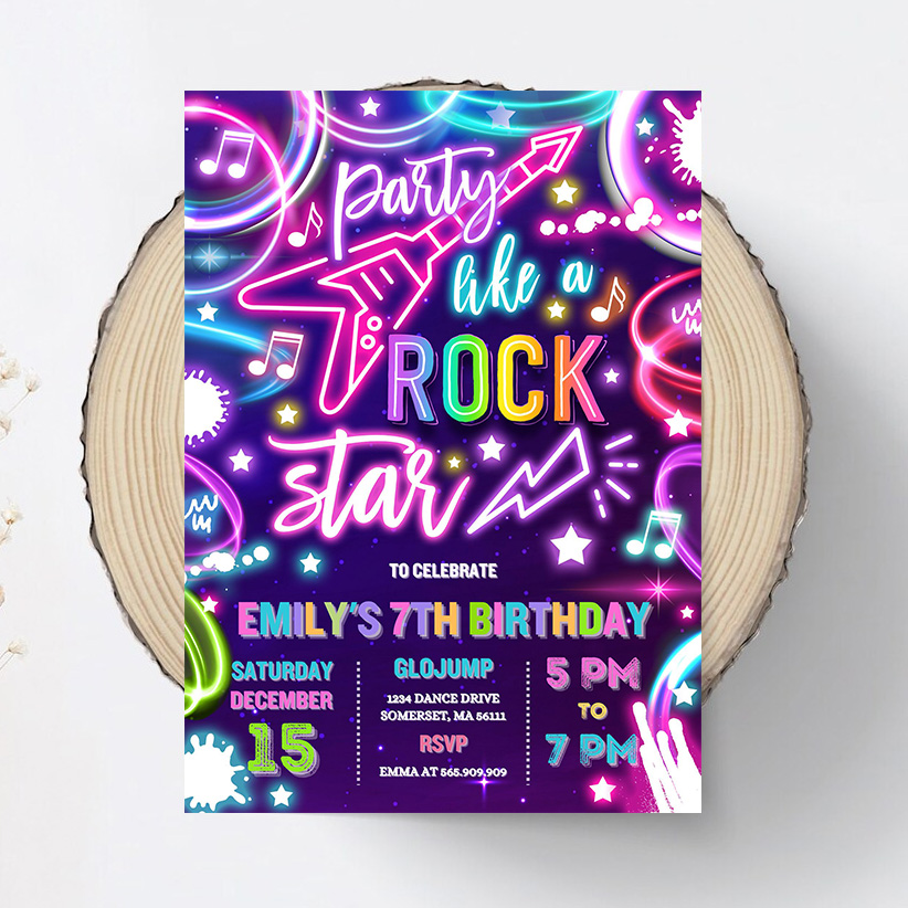 Rockstar Party Welcome Sign blue INSTANT DOWNLOAD 