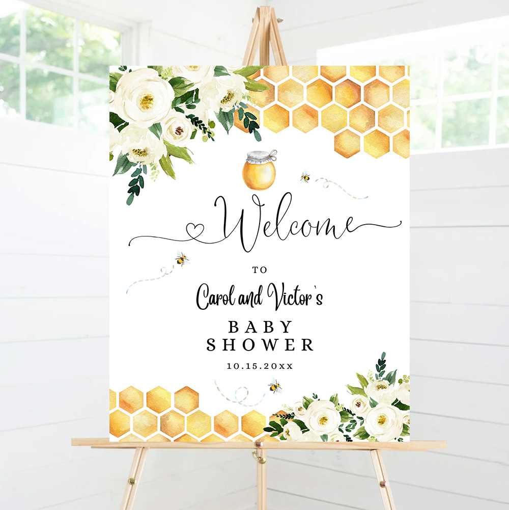 Bumble Bee Baby Shower Door Welcome Sign What Will It Bee Party