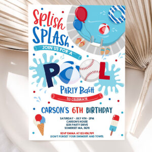 editable soccer pool party invitation sports summer pool party sports pool bbq birthday party pool party birthday 5