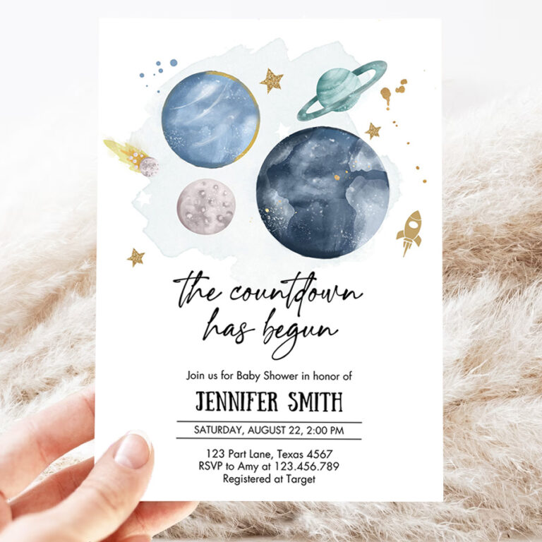editable space baby shower invitation galaxy outer space its a boy blue planets moon countdown invite 3