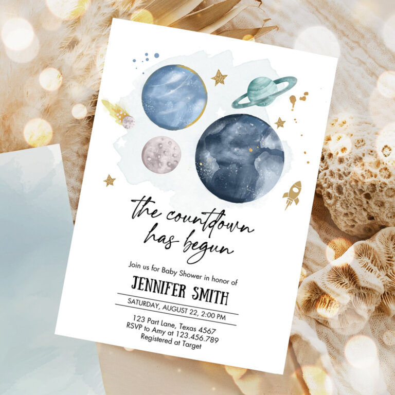 editable space baby shower invitation galaxy outer space its a boy blue planets moon countdown invite 5