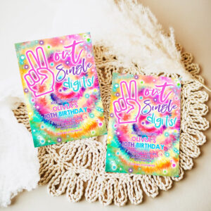 editable tie dye birthday invitation peace out single digits hippy tie dye party double digits tween vsco girl 7