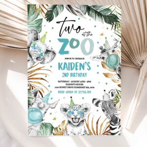 editable two at the zoo birthday invitation safari animals invite jungle safari animal 2nd birthday party monochrome 5