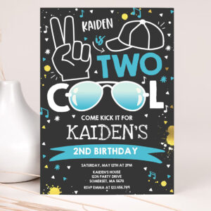 editable two cool birthday invitation two cool party boy 2nd birthday party im two cool blue sunglasses birthday party invitation 2