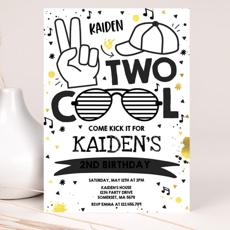 editable two cool birthday invitation two cool party boys 2nd birthday party im two cool sunglasses birthday party 2