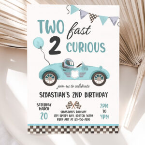 editable two fast birthday invitation two fast boy race car 2nd birthday party invite two fast 2 curious race car invitation 5