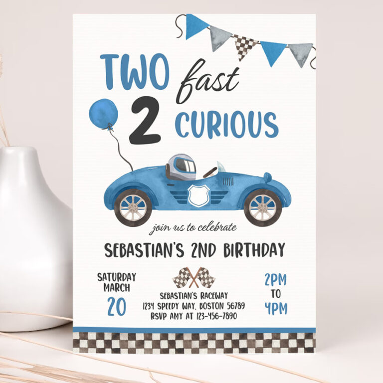 editable two fast birthday invitation two fast boy race car 2nd birthday party two fast 2 curious race car party 2