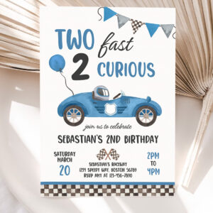 editable two fast birthday invitation two fast boy race car 2nd birthday party two fast 2 curious race car party 5