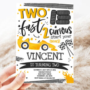 editable two fast birthday invitation two fast race car 2nd birthday party invite two fast 2 curious yellow car party 3