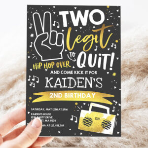 editable two legit to quit birthday party two legit to quit 2nd birthday girl pink hip hop 2nd birthday party 3