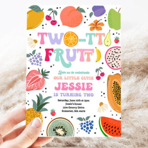 editable two tti frutti birthday invitation two tti frutti 2nd birthday tutti frutti tropical summer party fruit party 3