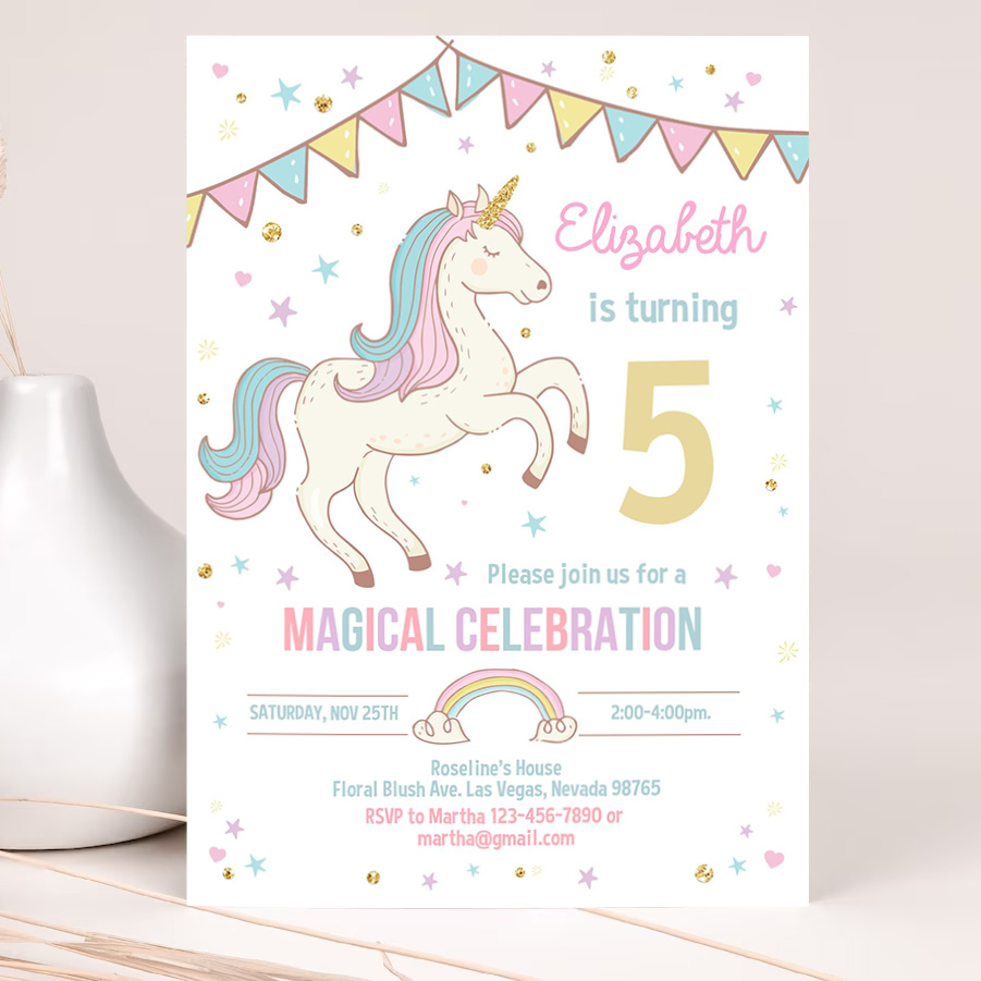 editable unicorn invitation unicorn party unicorn birthday magical unicorn invite 2