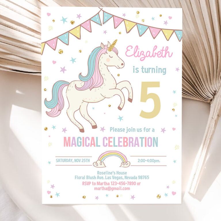 editable unicorn invitation unicorn party unicorn birthday magical unicorn invite 5