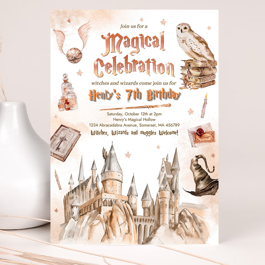 editable wizard birthday invitation magical wizardry school birthday party witches wizard magical birthday party 2