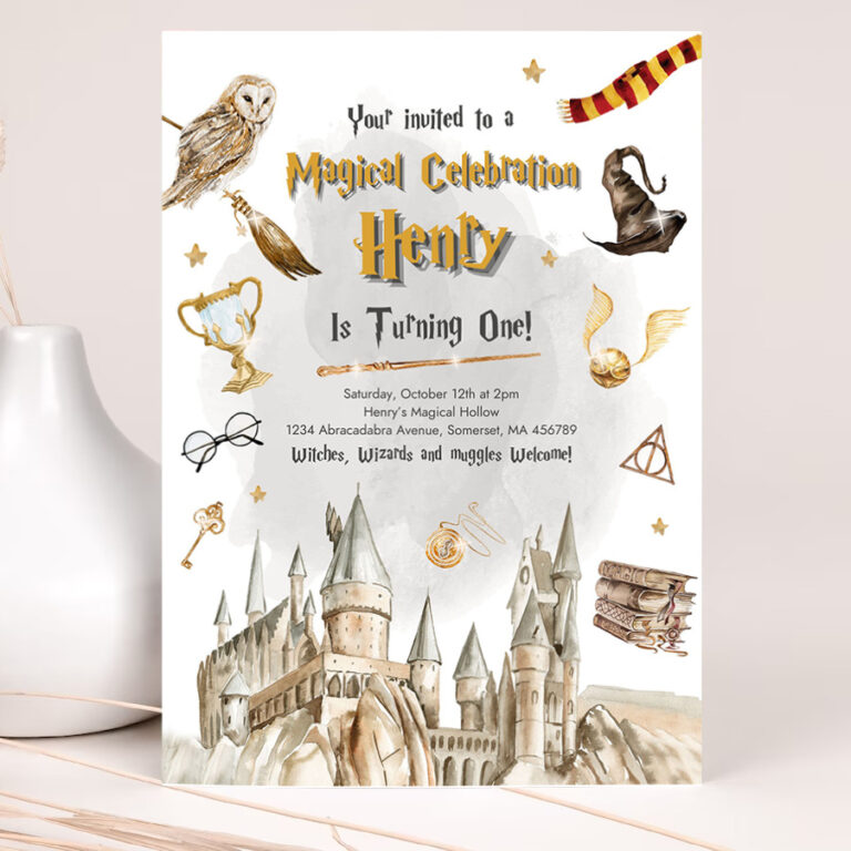 editable wizard birthday party invitation magical wizardry school birthday party witches wizard magical birthday party 2