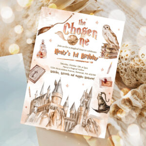 editable wizard birthday party invitation the chosen one 1st birthday party magic school wizardry birthday party 1