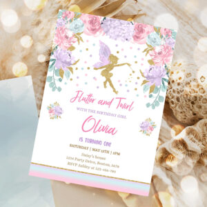fairy invitation fairy birthday invitation whimsical enchanted pixie party magical floral fairy party 1