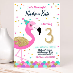 flamingo birthday invitation flamingo invitation flamingo pool party invitation flamingo party luau party 2
