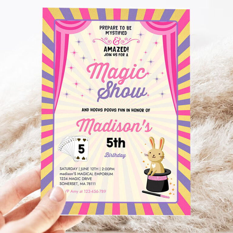 girl magician invitation magician birthday invitation magic show magic show birthday magician party 3