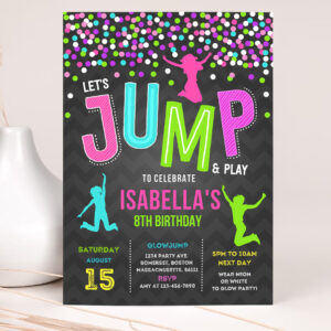 jump invitation jump birthday invitation trampoline bounce house party jump party lets jump party 2
