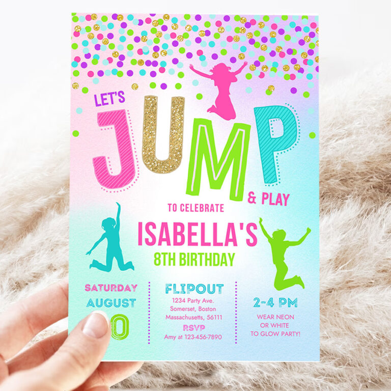 jump invitation jump birthday invitation trampoline party bounce house jump party lets jump party 3