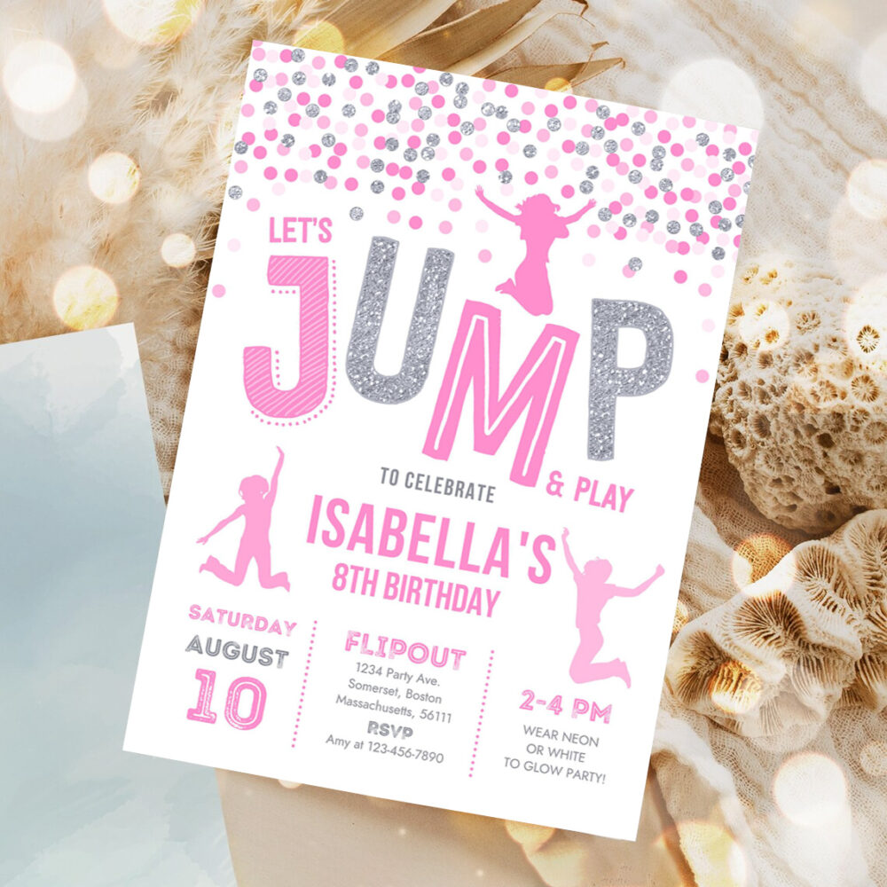 jump invitation jump birthday invitation trampoline party bounce house party jump lets jump party invitation 1