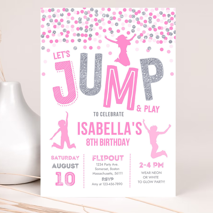 jump invitation jump birthday invitation trampoline party bounce house party jump lets jump party invitation 2