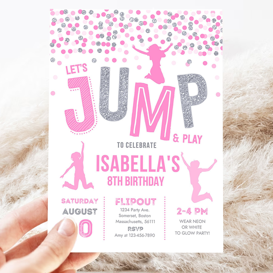 jump invitation jump birthday invitation trampoline party bounce house party jump lets jump party invitation 3
