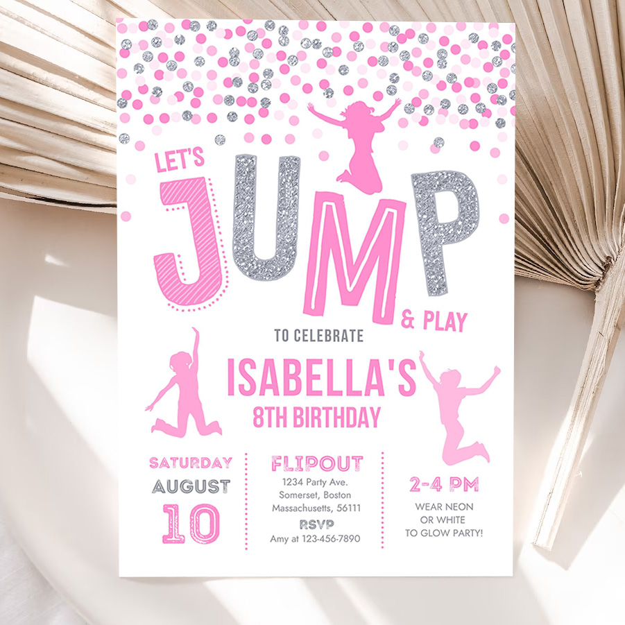 jump invitation jump birthday invitation trampoline party bounce house party jump lets jump party invitation 5