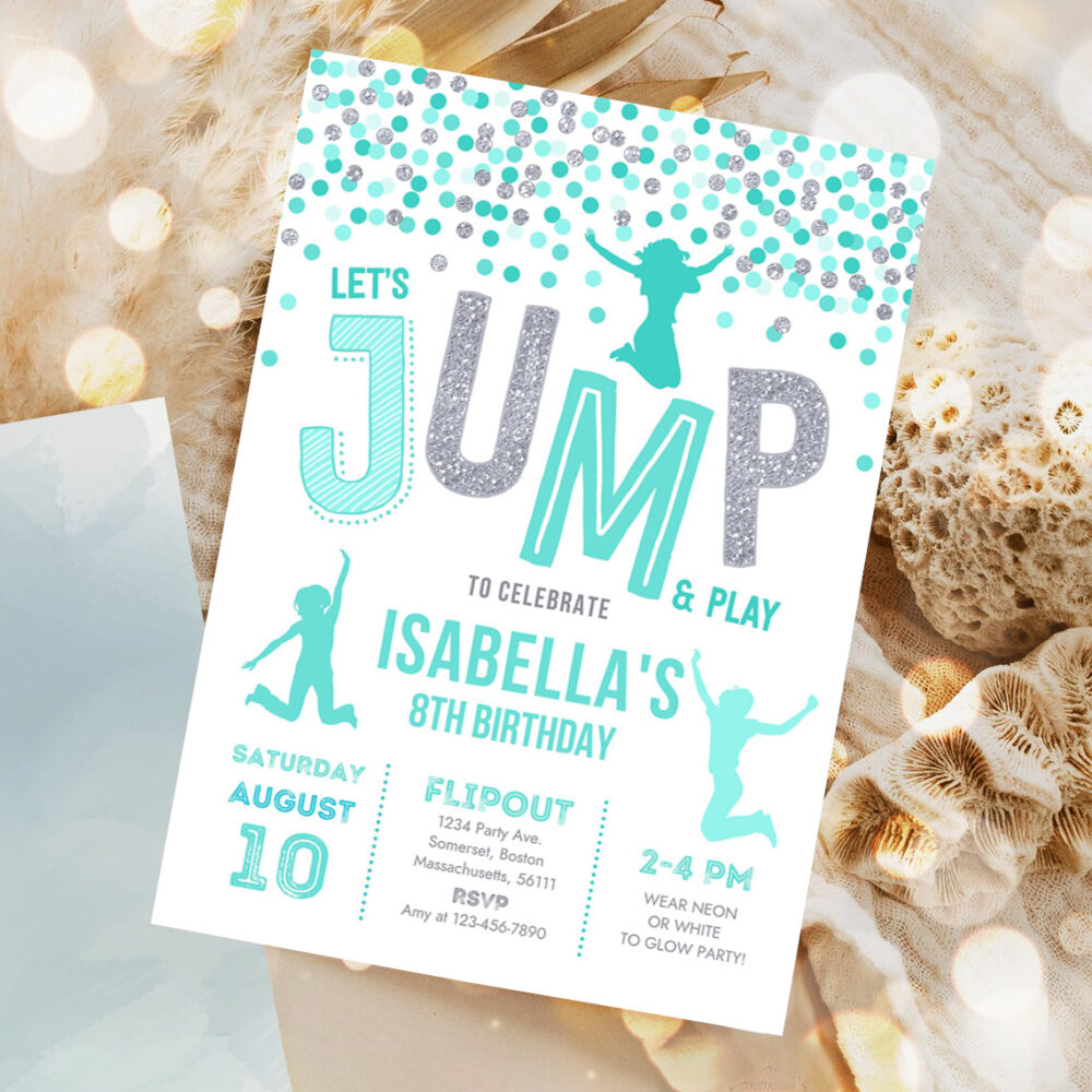 jump invitation jump birthday invitation trampoline party bounce house party jump party lets jump 1