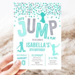 jump invitation jump birthday invitation trampoline party bounce house party jump party lets jump 3